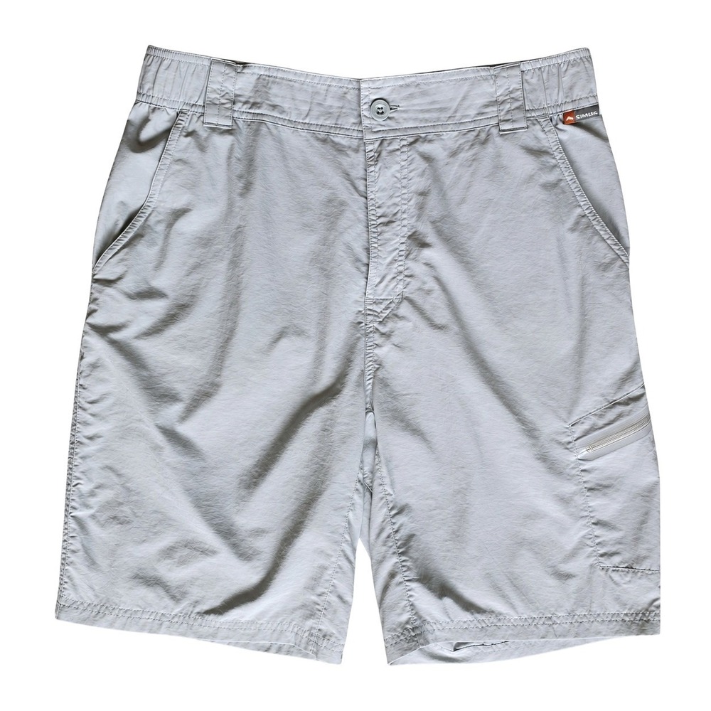 Simms Fishing Shorts Men's Size M Light Gray Quick Dry Stretch Outdoor Hiking